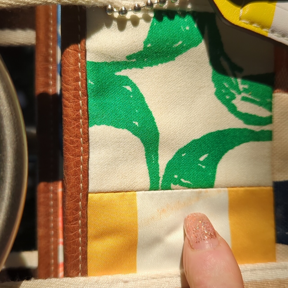 COACH 2006 Signature Picnic Patch Tote 💙🌸 PERFECT VINTAGE POP! - Picture 6 of 14